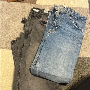 Zara Ankle & Cropped Jeans in Blue and Gray